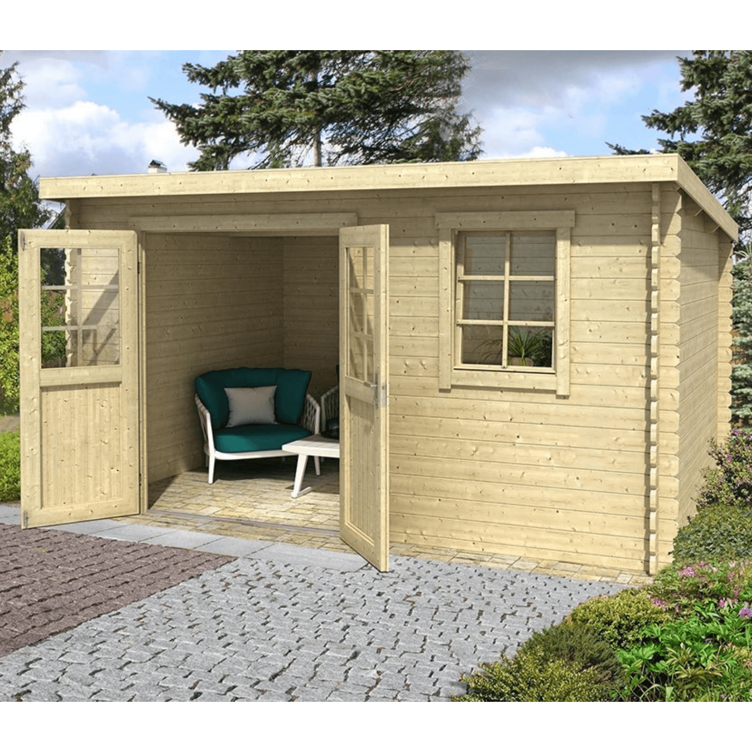 Abri de jardin SANTA FE 10m2 – 28mm — vue 1